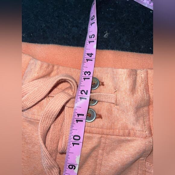 UEC FREE PEOPLE STRETCH Jogger Pant PEACHY ORANGE Cargo Pockets High Waist SZ S - Picture 13 of 14